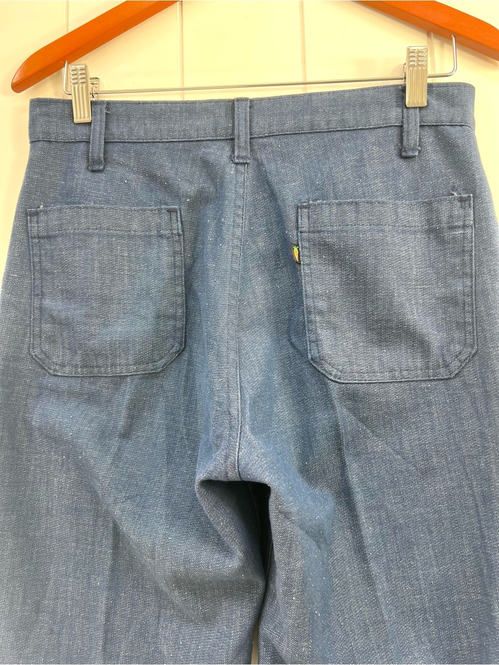 Vintage 1970s Levis Fresh Produce Carrot Tab Denim Bells Flare RARE Collectible - Picture 5 of 11